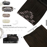 Moresoo Human Hair Clip In Extensions Darkest Brown Clip In Hair Extensions Real Human Hair Double Weft Clip In Human Hair Exten