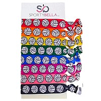 Sportybella Multicolored Volleyball Hair Ties For Girls No Crease Elastics For Players 8Pcs