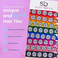 Sportybella Multicolored Volleyball Hair Ties For Girls No Crease Elastics For Players 8Pcs