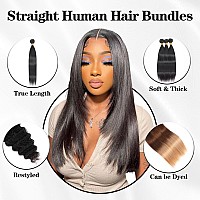 Straight Bundles Human Hair 3 Bundles 14 14 14 Inch 100 Unprocessed Virgin Remy Hair Straight Human Hair Bundles Natural Black