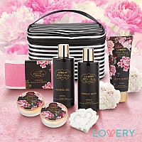 Birthday Gifts Home Spa Gift Basket 8Pc Bath Body Set For Women And Men Fresh Peony Scent With Shower Gel Bubble Bath Loti