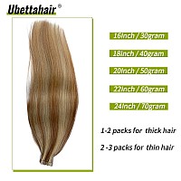 Tape In Golden Brown Hair With Blonde Highlights Human Remy Hair Extensions Silky Straight Seamless Skin Weft Remy Real Hair 18