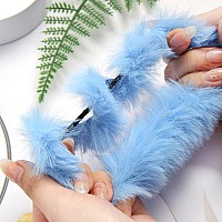 Fuzzy Furry Faux Fur Scrunchies Hair Band Rope Hair Holder Wristband Hair Ring Tie Ponytail Holder Hair Accessories Mix Colors