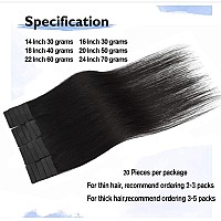 Tape Hair Extensions Real Human Hair 1B Naturl Black 100 Remy Human Hair Extensions Silky Straight For Fashion Women 20 Pcspac