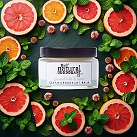 The Natural Deodorant Co Clean Deodorant Balm Grapefruit Mint 55G Aluminium Free Plastic Free All Day Protection