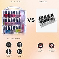 Makartt Nail Polish Organizer Gel Nail Polish Holder For 36 Bottles With Large Separate Compartment Universal Clear Nail Storage