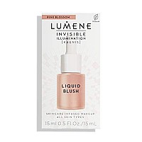 Lumene Invisible Illumination Liquid Blush Pink Blossom - Dewy Makeup cheek Tint with Luminizing Pigments for Hydrated glowing Skin - Weightless Liquid Blush for cheeks (05 Fl Oz)