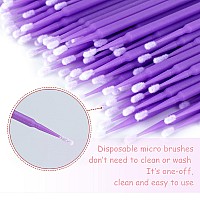 G2Plus 500Pcs Cotton Swabs Purple Disposable Micro Applicators Brush For Makeup And Personal Care Cosmetic Brush Micro Swabs F