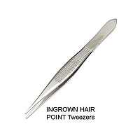 Luxxii (3 Pack) Tweezers Set - Stainless Steel Slant Tip, Flat, Point Tweezers Hair Plucker for Hair and Eyebrows Personal Care (A)