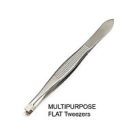 Luxxii (3 Pack) Tweezers Set - Stainless Steel Slant Tip, Flat, Point Tweezers Hair Plucker for Hair and Eyebrows Personal Care (A)