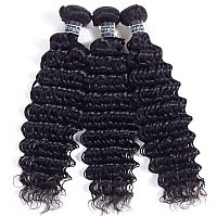 Amella Hair 8A Brazilian Deep Wave 3 Bundles 100 Unprocessed Virgin Human Hair Natural Color 10 10 10