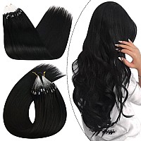 Ugeat Micro Loop Hair Extensions 16 Inch Micro Bead Extensions Human Hair 1Gstrand 50S Micro Loop Ring Human Hair Extensions 1