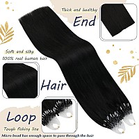 Ugeat Micro Loop Hair Extensions 16 Inch Micro Bead Extensions Human Hair 1Gstrand 50S Micro Loop Ring Human Hair Extensions 1