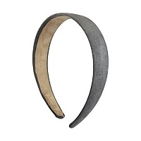 Motique Accessories 1 Inch Wide Suede Like Headband Solid Hair band for Women and Girls -Grey