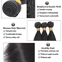 Straight Bundles Human Hair 3 Bundles 16 16 16 Inch 100 Unprocessed Brazilian Virgin Remy Hair Straight Human Hair Bundles Natu