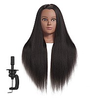 Hairginkgo Mannequin Head 2628 Super Long Synthetic Yaki Fiber Hair Manikin Head Styling Hairdresser Training Head Cosmetolog