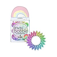 invisibobble Kids Spiral Hair Ring - Rainbow - No-Ouch Coil Hair Ties with Strong Grip, Non-Soaking, High Wearing Comfort Updo Tool for Girls Toddlers and Kids