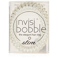 invisibobble SLIM Traceless Spiral Hair Ties, Chrome Sweet Chrome - Strong Elastic Grip Coil Hair Accessories Women - No Kink, Non Soaking - Gentle for Girls Teens and Thick Hair, 3 Count (Pack of 1)