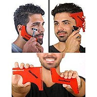 RevoBeard & RevoHair - Beard Shaping & Haircut Tool - For Hairline Lineup, Edge up - Template/Stencil for Trimming Beard, Mustache, Goatee, Neckline - Great Barber Supplies - Men's Grooming Kit