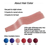 Aison Tape In Hair Extensions Pink 100 Remy Human Hair Extensions Silky Straight For Fashion Women 20 Pcspackage20Inch Pink