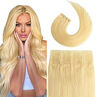 Bleach Blonde Tape In Hair Extensions Real Remy Human Hair Extensions Silky Straight For Fashion Women 20 Pcspackage20Inch 61