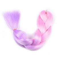 Bacana Ombre Braiding Hair Kanekalon Light Pinklight Purple 3 Packs Jumbo Braid In Hair Extension Ombre Colors High Temperature