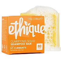 Ethique St Clements Clarifying Solid Shampoo Bar For Oily Hair Vegan Ecofriendly Plasticfree Crueltyfree 388 Oz Pack