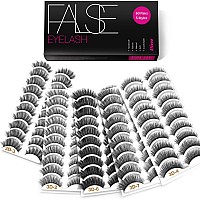 Eliace Eyelashes, 50 Pairs 5 Styles 3D Faux Mink Lashes Natural Look Wispy Fluffy Handmade Cat False Eyelashes Set Professional Fake Eyelashes Pack