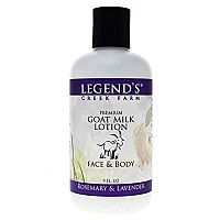 Legend's Creek Farm, Premium Goat Milk Lotion, For Body, Hand & Face, Deeply Moisturizing With Shea Butter, Sunflower Oil & Aloe, No Harsh Chemicals, Handmade in USA, 9 Oz (Rosemary & Lavender L.)