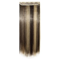 Snoilite 232630 Straight 34 Full Head One Piece Clip In Hair Extensions Synthetic Hairpieces For Girl Lady Women 76 Color