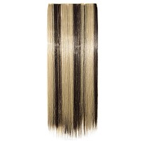 Snoilite 232630 Straight 34 Full Head One Piece Clip In Hair Extensions Synthetic Hairpieces For Girl Lady Women 76 Color