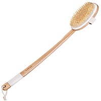 Back Scrubber For Shower Exfoliating Body Scrubber 20 Long Handle Natural Boar Bristle Shower Scrubber Body Brush For S