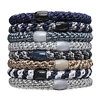 L. Erickson Grab & Go Ponytail Holders, Indigo, Set Of Eight - Exceptionally Secure With Gentle Hold