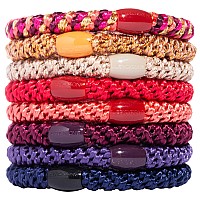 L Erickson Grab Go Pony Morocco 8 Pack Ponytail Holder Hair Ties Red Purple Mix