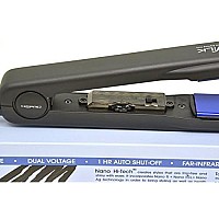 H2PRO Silk Titanium Ceramic Tourmaline Treated Plates Styling Iron Straightener 1 1/4'' Black SR114