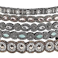 Teenitor Rhinestone Beaded Elastic Headband, Fashionable Handmade Crystal Beaded Elastic hairbands Lady Women Girls Hair Jewelry Accessories, 20-26.8