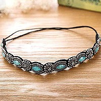 Teenitor Rhinestone Beaded Elastic Headband, Fashionable Handmade Crystal Beaded Elastic hairbands Lady Women Girls Hair Jewelry Accessories, 20-26.8