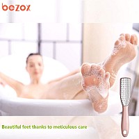 Bezox Foot File Callus Remover Double Sided Foot Scrubber For Dead Skin Stainless Steel Pedicure File For Cracked Heel Wcloth