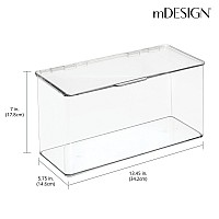 Mdesign Plastic Makeup Cosmetic Beauty Storage Organizer Box With Hinged Lid For Vanity Drawers Holds Lipstick Lip Gloss Bru