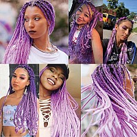 Bacana Ombre Braiding Hair Purplelight Purple 3Pcs Jumbo Braiding Hair Extensions For Braiding Crochet Braids Twist 24 Inch 1