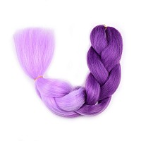 Bacana Ombre Braiding Hair Purplelight Purple 3Pcs Jumbo Braiding Hair Extensions For Braiding Crochet Braids Twist 24 Inch 1