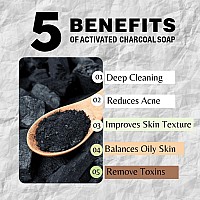 One With Nature Dead Sea Salt Activated Charcoal Soap 7Oz 3Pack Black Bar Soap Detoxifying Body Wash Soap Bar Face Soap Vegan