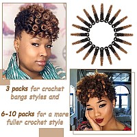 Phocas 5Packs 10 Toin Curl Short Crochet Hair Carrie Curl Crochet Braids For Black Women Natural Black To Golden Blonde