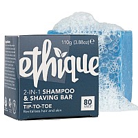 Ethique Tiptotoe 2In1 Solid Shampoo Shaving Bar Vegan Ecofriendly Plasticfree Crueltyfree388 Oz Pack Of 1