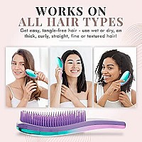 Detangler Brush For Thick Hair, Curly, Straight & Natural Hair - Gentle Detangling Hair Brush For Women, Kids & Toddlers With Flexible Bristles - Ombre Hairbrush For Wet & Dry Hair By Lily England