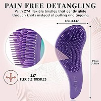 Detangler Brush For Thick Hair, Curly, Straight & Natural Hair - Gentle Detangling Hair Brush For Women, Kids & Toddlers With Flexible Bristles - Ombre Hairbrush For Wet & Dry Hair By Lily England