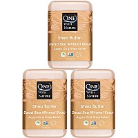 One With Nature Dead Sea Mineral Shea Butter Soap With Argan Oil 7Oz Bar 3Pack Dead Sea Salt Includes Sulfur Magnesium And 2