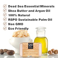 One With Nature Dead Sea Mineral Shea Butter Soap With Argan Oil 7Oz Bar 3Pack Dead Sea Salt Includes Sulfur Magnesium And 2