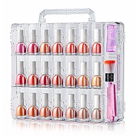 Subay Portable Nail Polish Organizer Clear Double Side Nail Polish Holdergel Nail Storage For 48 Bottles With 6 Adjustable Div