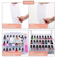 Subay Portable Nail Polish Organizer Clear Double Side Nail Polish Holdergel Nail Storage For 48 Bottles With 6 Adjustable Div